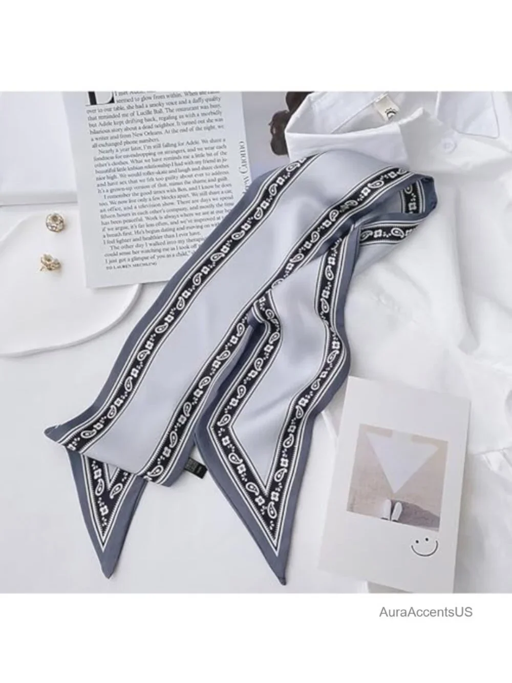 Purse Scarf for Bags Skinny Twill Hair Scarves Narrow Neck Scarf Band Women